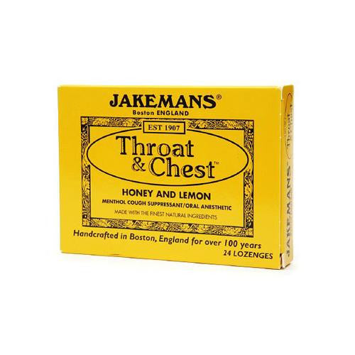 Jakemans Throat And Chest Lozenges - Honey And Lemon - 24 Pack