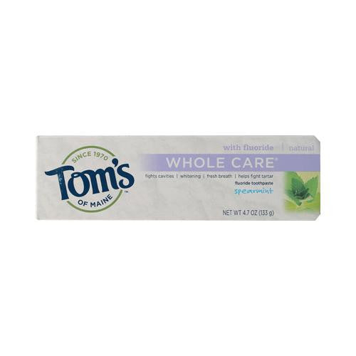 Tom's Of Maine Whole Care Toothpaste Spearmint - 4.7 Oz - Case Of 6