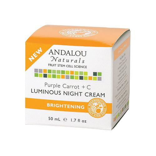 Andalou Naturals Luminous Night Cream Purple Carrot + C - 1.7 Oz
