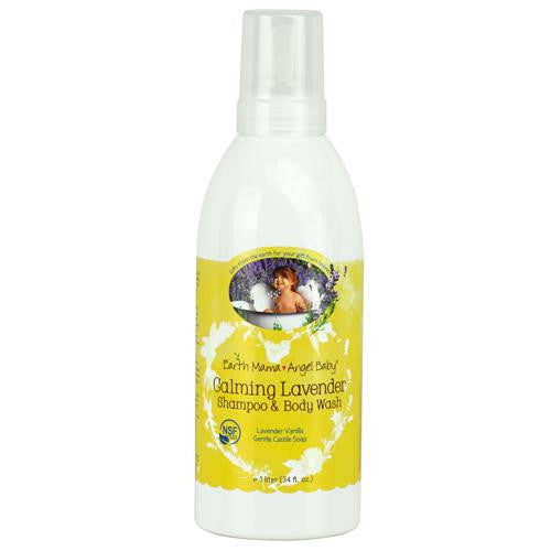 Earth Mama Angel Baby Shampoo And Body Wash - Organic Lavender - 34 Oz