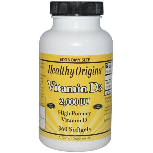 Healthy Origins Vitamin D3 - 2000 Iu - 360 Softgels