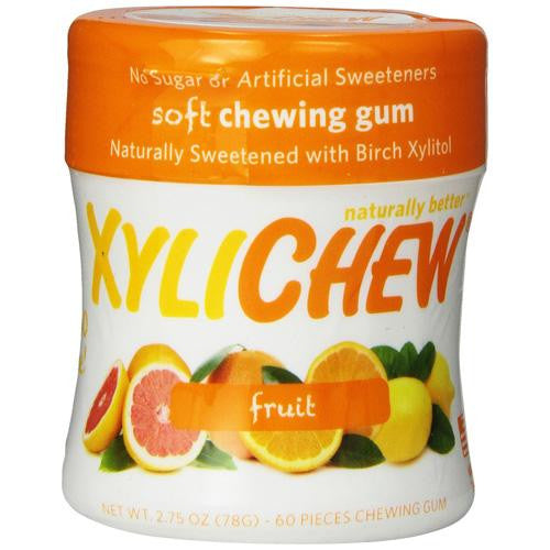 Xylichew Gum - Fruit - Jar - 60 Pieces - 1 Case
