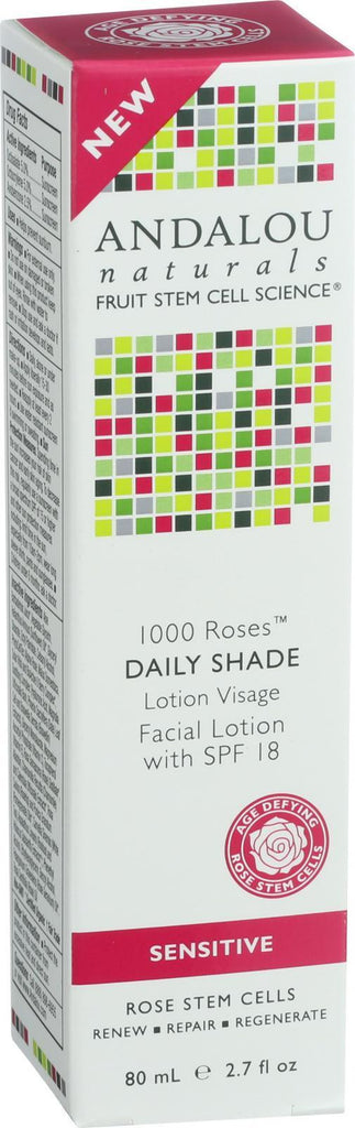 Andalou Naturals Facial Lotion - 1000 Roses - Daily Shade Spf 18 - 2.7 Oz