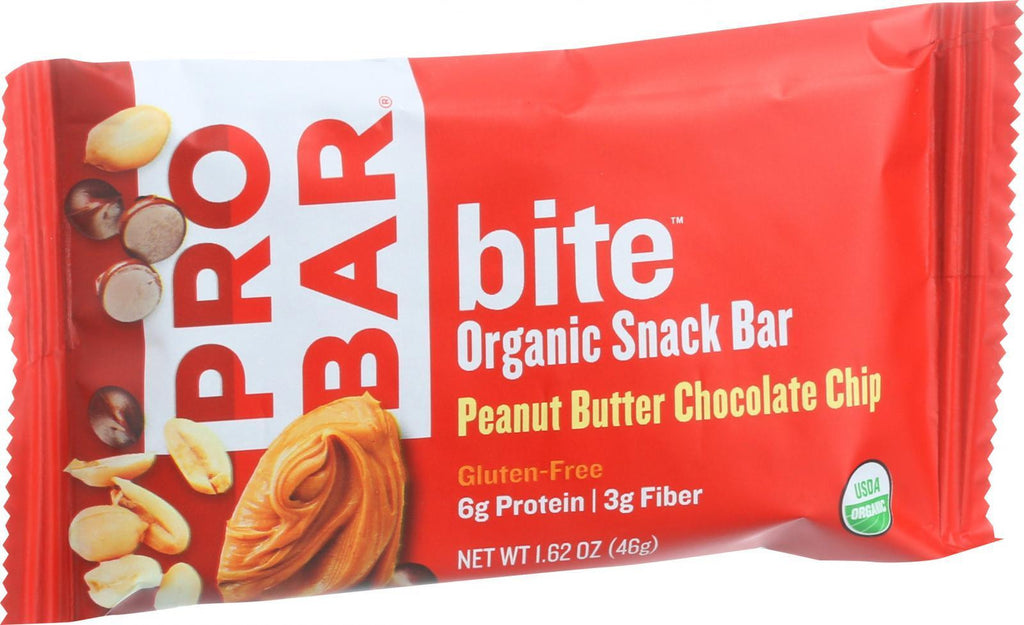 Probar Bite Organic Snack Bar - Peanut Butter Chocolate Chip - 1.62 Oz Bars - Case Of 12