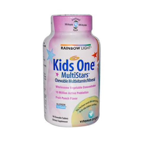 Rainbow Light Kids' One Multistars Fruit Punch - 90 Chewable Tablets