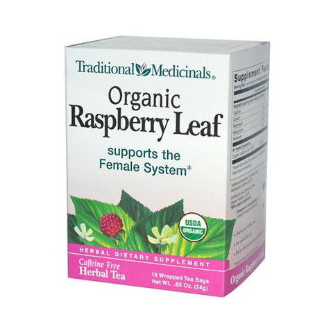 Traditional Medicinals Organic Raspberry Leaf Herbal Tea - 16 Tea Bags - Case Of 6