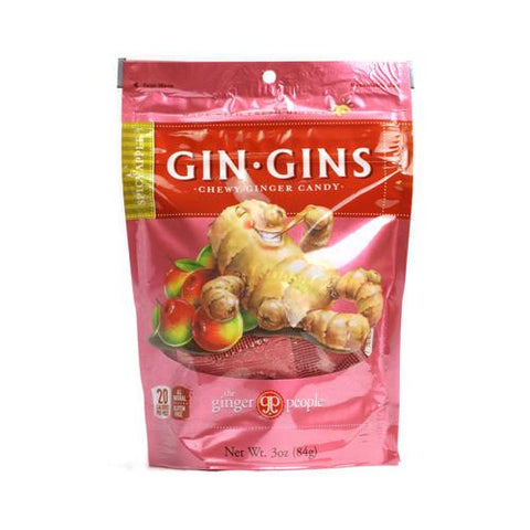 Ginger People Gin Gins Chewy Ginger Candy Spicy Apple - 3 Oz - Case Of 24