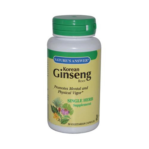 Nature's Answer Korean Ginseng Root - 50 Vegetarian Capsules