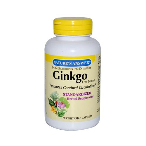 Nature's Answer Ginkgo Leaf Extract - 60 Vegetarian Capsules