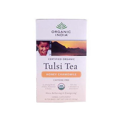 Organic India Tulsi Tea Honey Chamomile - 18 Tea Bags - Case Of 6