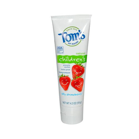 Tom's Of Maine Children's Natural Fluoride Toothpaste Silly Strawberry - 4.2 Oz - Case Of 6