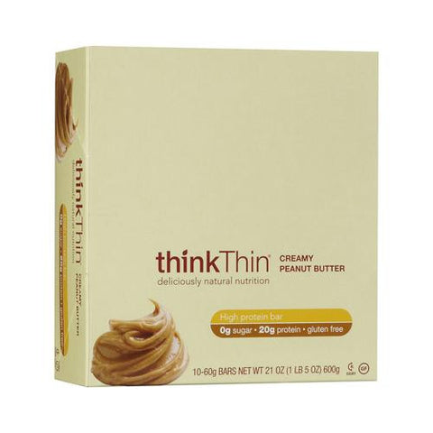 Think Products Thin Bar - Creamy Peanut Butter - Case Of 10 - 2.1 Oz