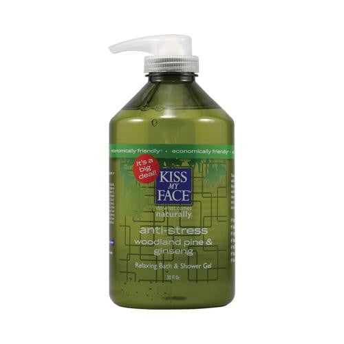 Kiss My Face Bath And Shower Gel Anti-stress Woodland Pine And Ginseng - 32 Fl Oz