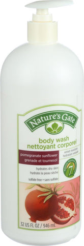 Nature's Gate Body Wash - Pomegranate Sunflower - 32 Oz