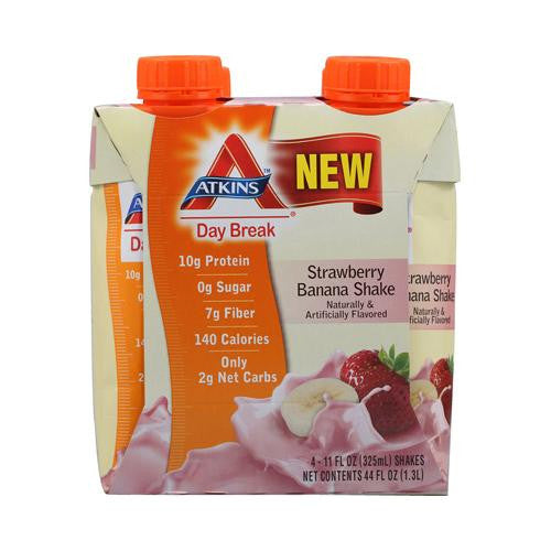 Atkins Day Break Rtd Shake Strawberry Banana - 11 Fl Oz Each - Pack Of 4