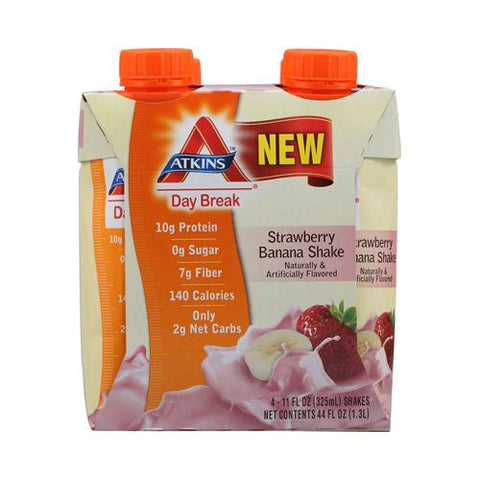 Atkins Day Break Rtd Shake Strawberry Banana - 11 Fl Oz Each - Pack Of 4