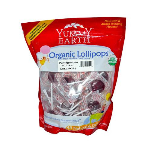 Yummy Earth Organic Pomegranate Pucker Lollipops - 12.3 Oz