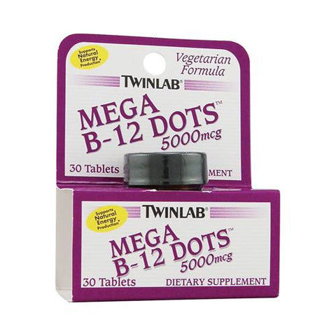 Twinlab Mega B-12 Dots - 5000 Mcg - 30 Tablets