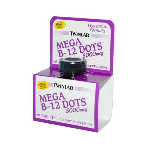 Twinlab Mega B-12 Dots - 5000 Mcg - 60 Tablets