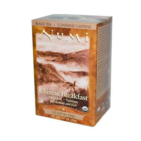 Numi Chinese Breakfast Yunnan Black Tea - 18 Tea Bags - Case Of 6