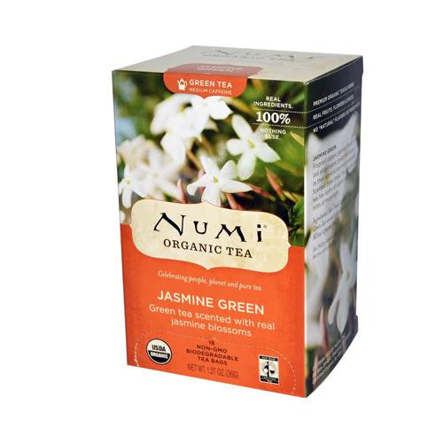 Numi Organic Tea Jasmine Green - 18 Tea Bags - Case Of 6