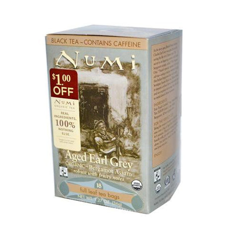 Numi Aged Earl Grey Bergamot Black Tea - 18 Tea Bags - Case Of 6