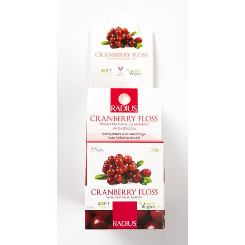 Radius Vegan Cranberry Floss - 55 Yards - Case Of 6