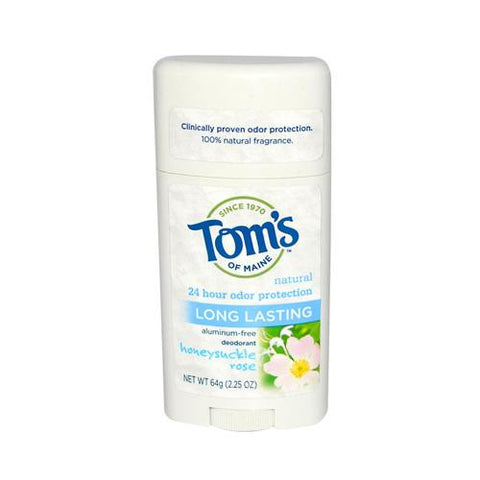 Tom's Of Maine Natural Deodorant Aluminum Free Honeysuckle Rose - 2.25 Oz - Case Of 6