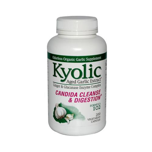 Kyolic Aged Garlic Extract Candida Cleanse And Digestion Formula102 - 200 Vegetarian Capsules