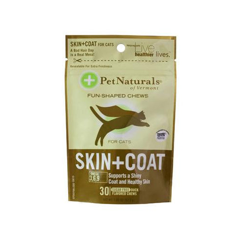 Pet Naturals Of Vermont Skin And Coat For Cats - 30 Chewables