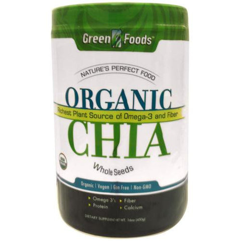 Green Foods Chia - Organic - Whole Seeds - 16 Oz