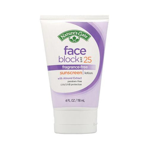 Nature's Gate Faceblock Sunscreen - Fragrance Free Broad Spectrum Spf 25 - 4 Fl Oz