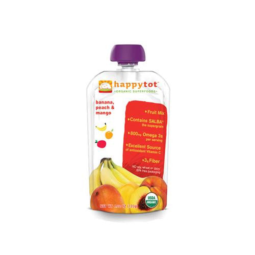 Happy Baby Happytot Organic Superfood Banana Peach And Mango - 4.22 Oz - Case Of 16