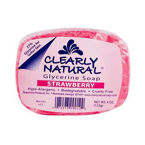 Clearly Natural Glycerine Soap Bar - Strawberry - 4 Oz