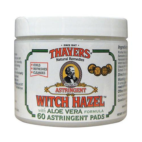 Thayers Witch Hazel With Aloe Vera - 60 Pads