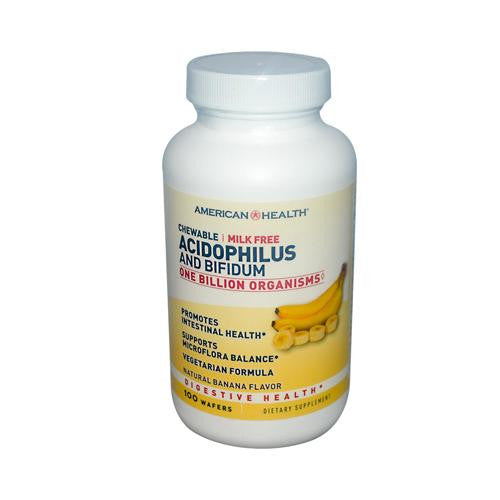 American Health Acidophilus With Bifidus Chewable Banana - 100 Wafers