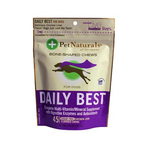 Pet Naturals Of Vermont Daily Best Multivitamin For Dogs And Puppies Chicken Liver - 45 Soft Chews