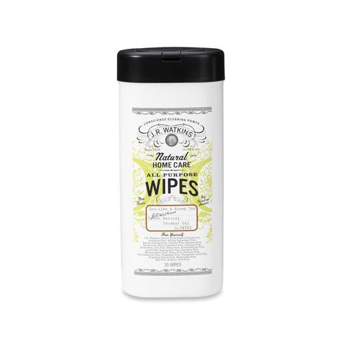 J.r. Watkins All-purpose Wipes Aloe And Green Tea - 35 Wipes