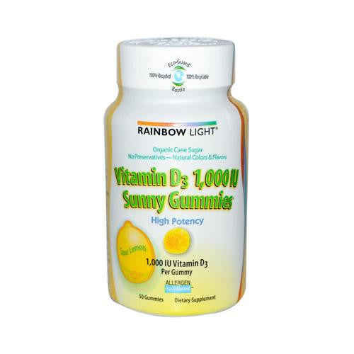 Rainbow Light Vitamin D Sunny Gummies Sour Lemon - 1000 Iu - 50 Gummies