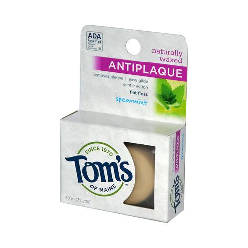 Tom's Of Maine Antiplaque Flat Floss Waxed Spearmint - 32 Yards - Case Of 6