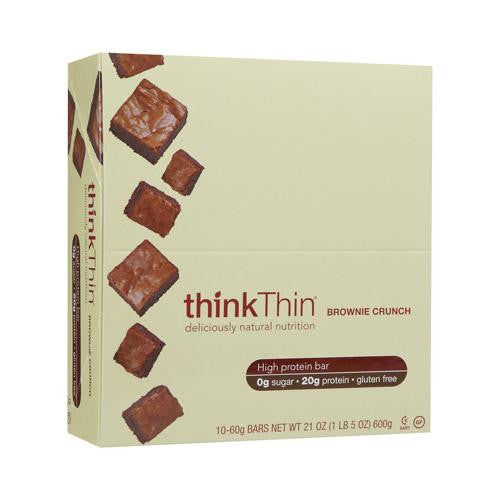 Think Products Thin Bar - Brownie Crunch - Case Of 10 - 2.1 Oz