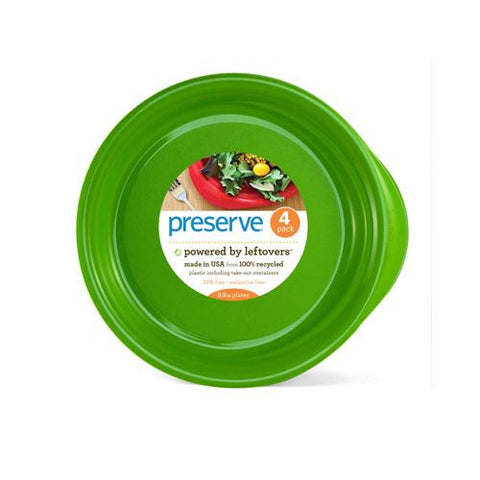 Preserve Everyday Plates - Apple Green - Case Of 8 - 4 Pack - 9.5 In