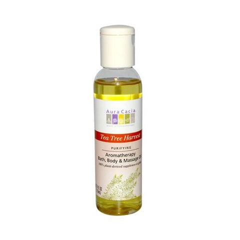 Aura Cacia Aromatherapy Bath Body And Massage Oil Tea Tree Harvest - 4 Fl Oz