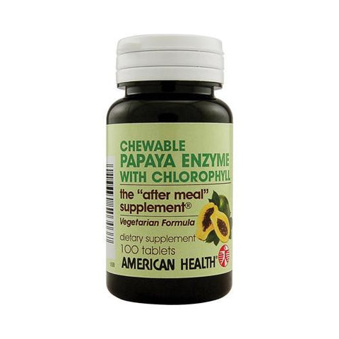 American Health Papaya Enzyme With Chlorophyll Chewable - 100 Chewable Tablets