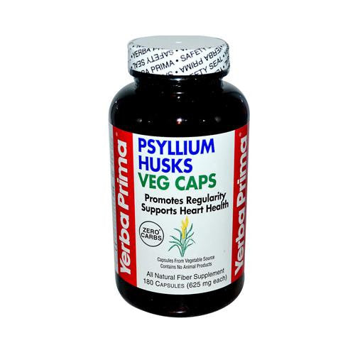 Yerba Prima Psyllium Husks Veg Caps - 625 Mg - 180 Vegetarian Capsules