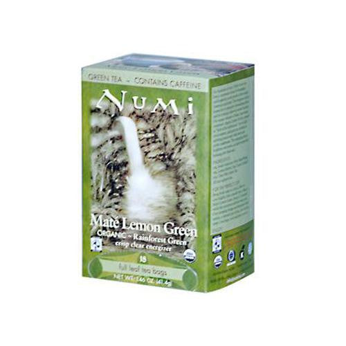 Numi Rainforest Green Tea Mate Lemon - 18 Tea Bags - Case Of 6