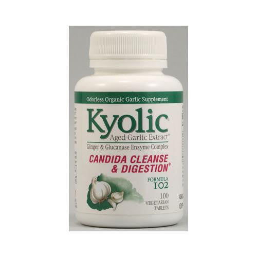 Kyolic Aged Garlic Extract Candida Cleanse And Digestion Formula 102 - 100 Vegetarian Tablets