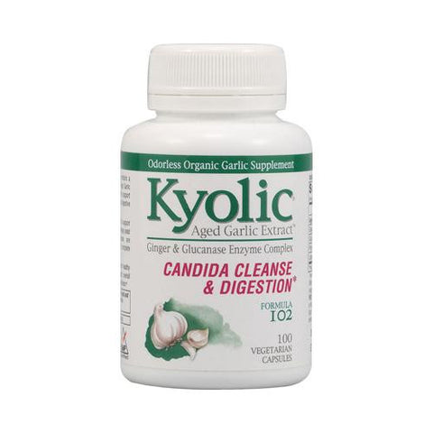 Kyolic Aged Garlic Extract Candida Cleanse And Digestion Formula 102 - 100 Vegetarian Capsules