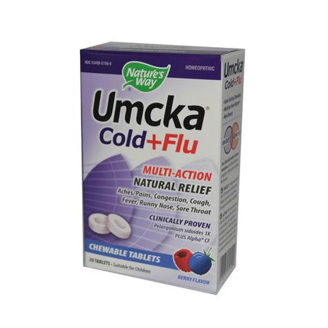 Nature's Way Umcka Cold Plus Flu Berry - 20 Chewables