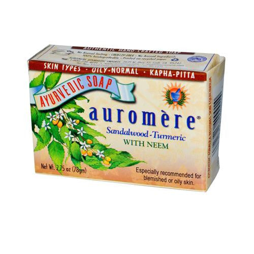 Auromere Ayurvedic Bar Soap Sandalwood-turmeric - 2.75 Oz